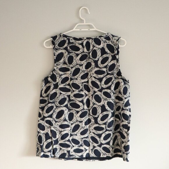 Ann Taylor LOFT Women's Blue Sz Lrg Silk Lined Sleeveless Scoop Neck Tank Top - Picture 2 of 8